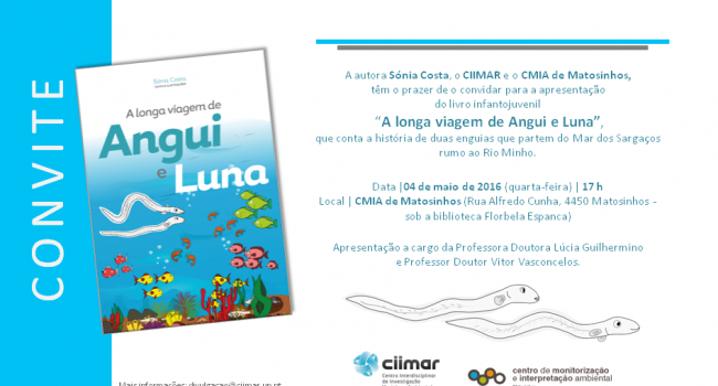 4 Maio - Lanamento do Livro "A longa viagem de Angui e Luna"